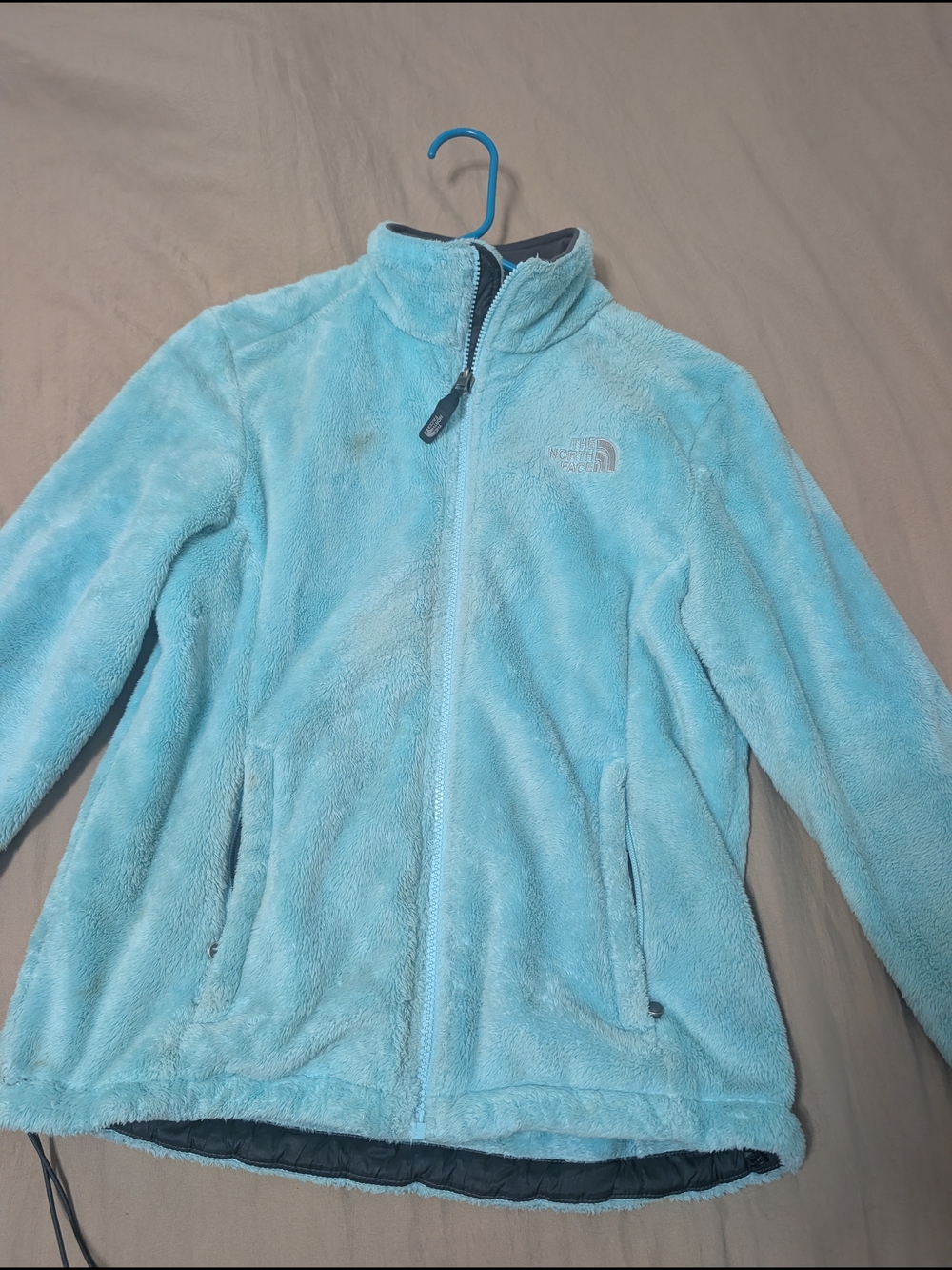 The North Face Light Blue Teddy Fleece Jacket